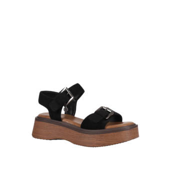 Black wedge sandal