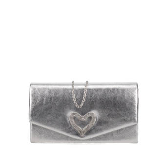 Ασημί clutch τσαντάκι