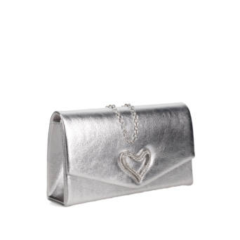 Ασημί clutch τσαντάκι