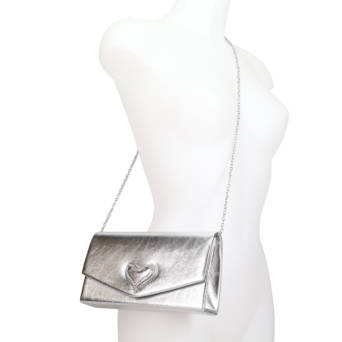 Ασημί clutch τσαντάκι