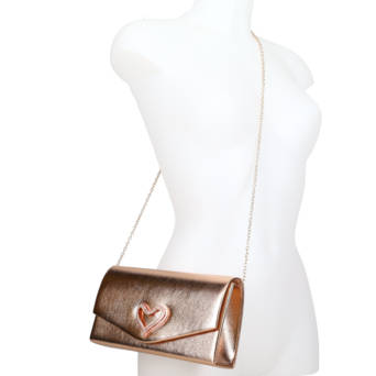 Ροζ χρυσό clutch τσαντάκι