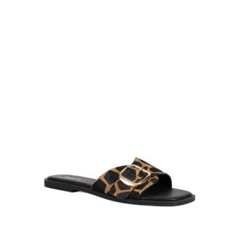 Giraffe print δερμάτινο σανδάλι