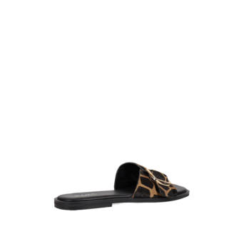 Giraffe print δερμάτινο σανδάλι