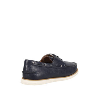 Μπλε σκούρο δερμάτινο ανδρικό boat shoe