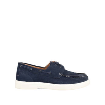 Μπλε σκούρο δερμάτινο ανδρικό boat shoe