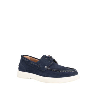 Μπλε σκούρο δερμάτινο ανδρικό boat shoe