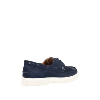 Μπλε σκούρο δερμάτινο ανδρικό boat shoe