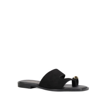 Black leather sandal
