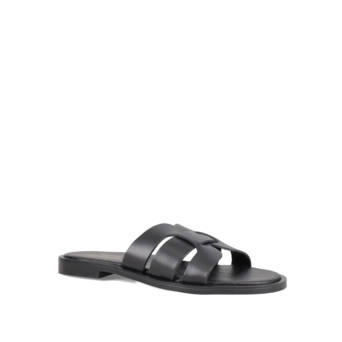 Black leather sandal