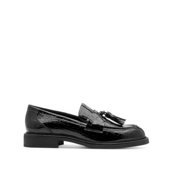Μαύρο κροκό loafer λουστρίνι