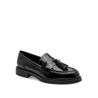 Μαύρο κροκό loafer λουστρίνι