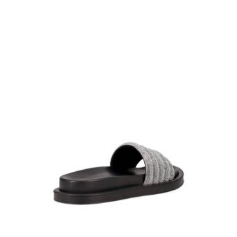Μαύρο footbed σανδάλι