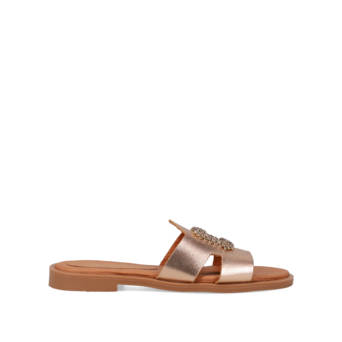 Rose gold leather sandal