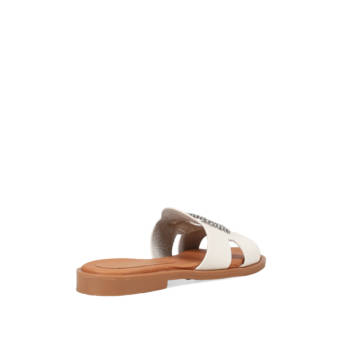 White leather sandal