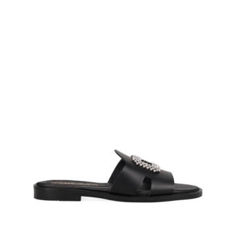 Black leather sandal