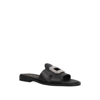 Black leather sandal