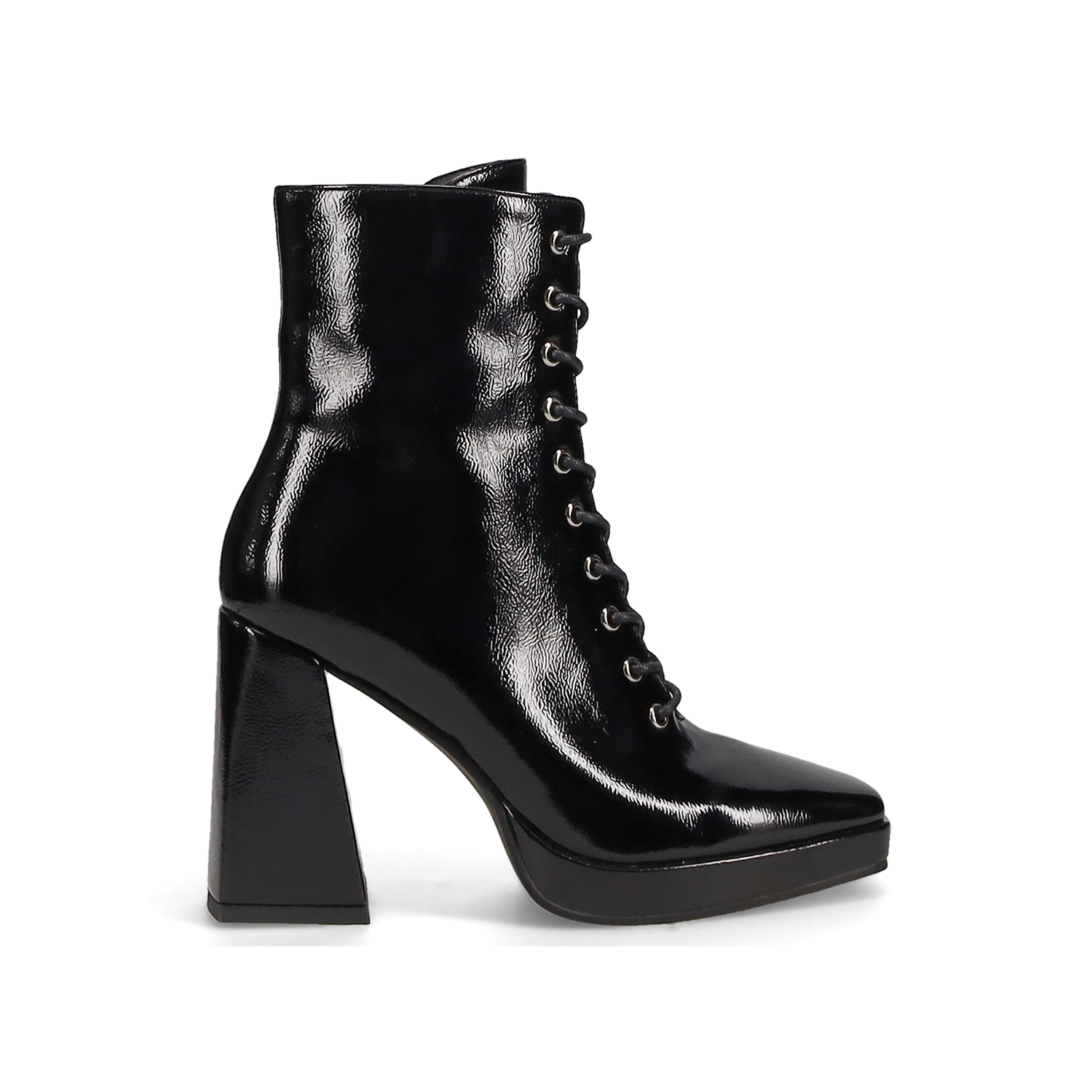 MIGATO Μαύρο λουστρινένιο μποτάκι