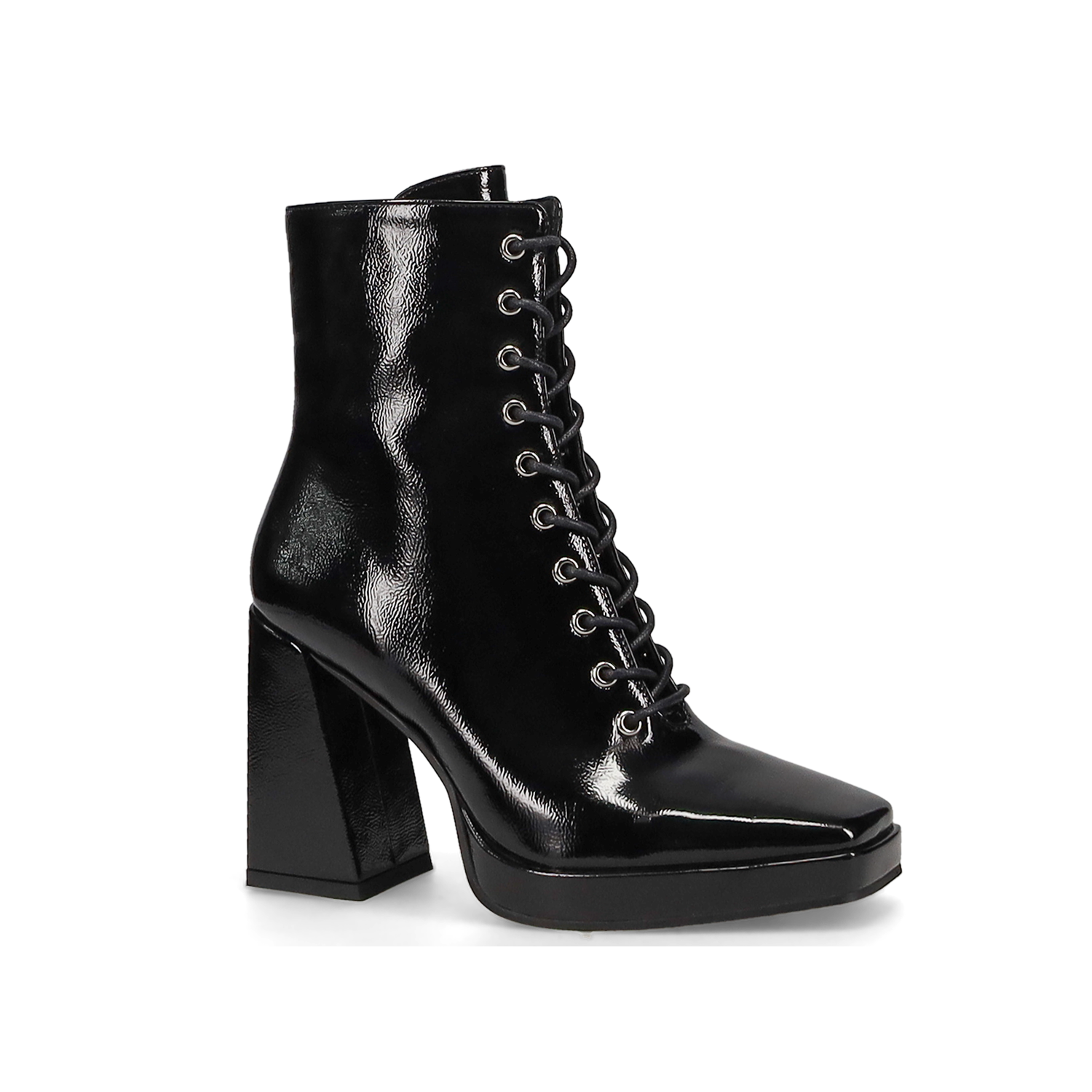 Μαύρο λουστρινένιο μποτάκι φωτογραφία