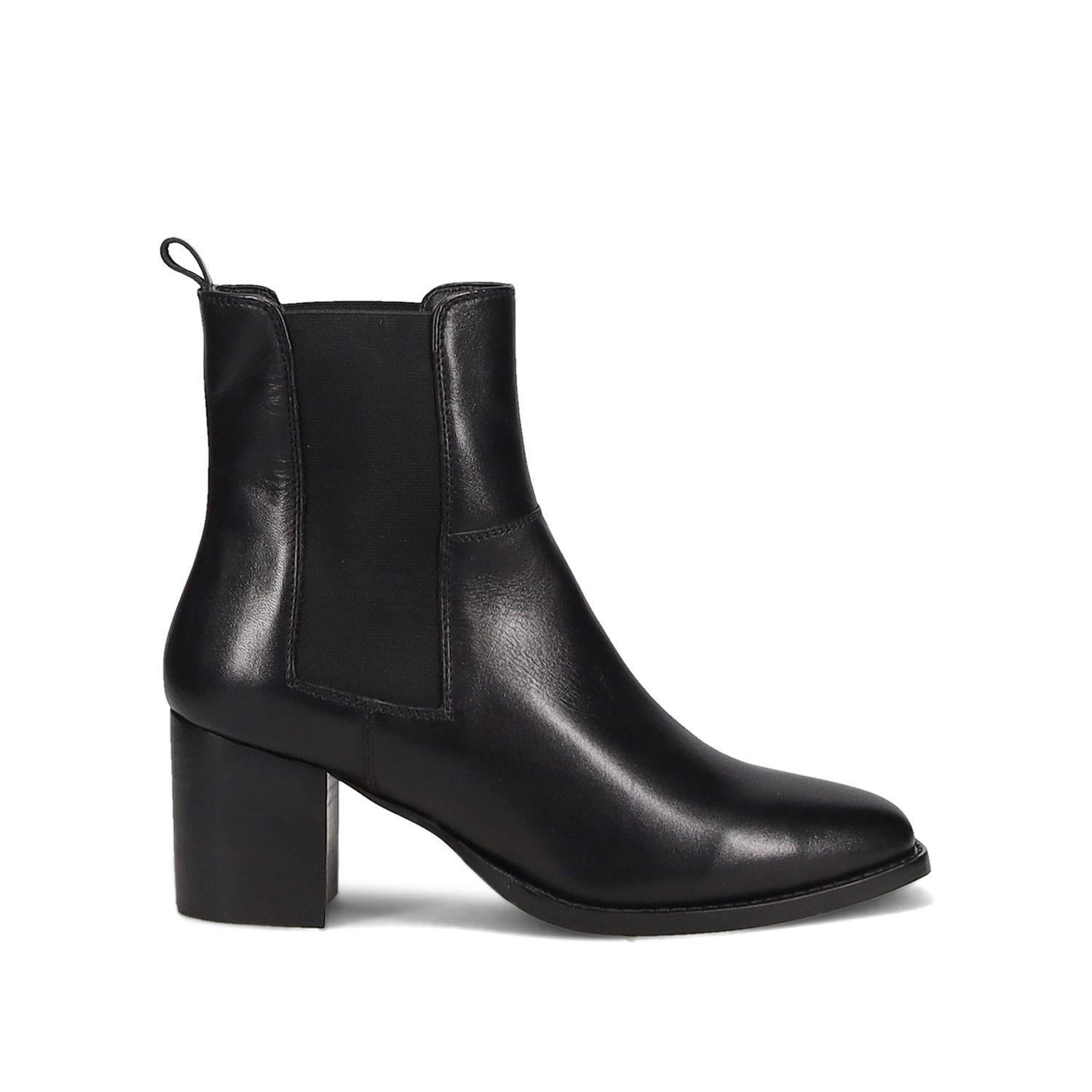 Μαύρο δερμάτινο μποτάκι Chelsea