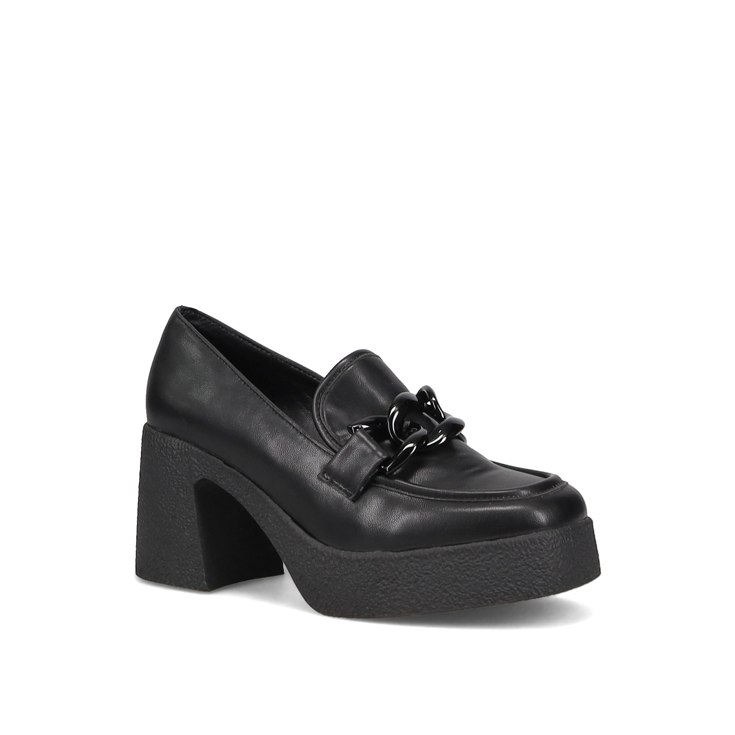 Μαύρο ψηλότάκουνο loafer