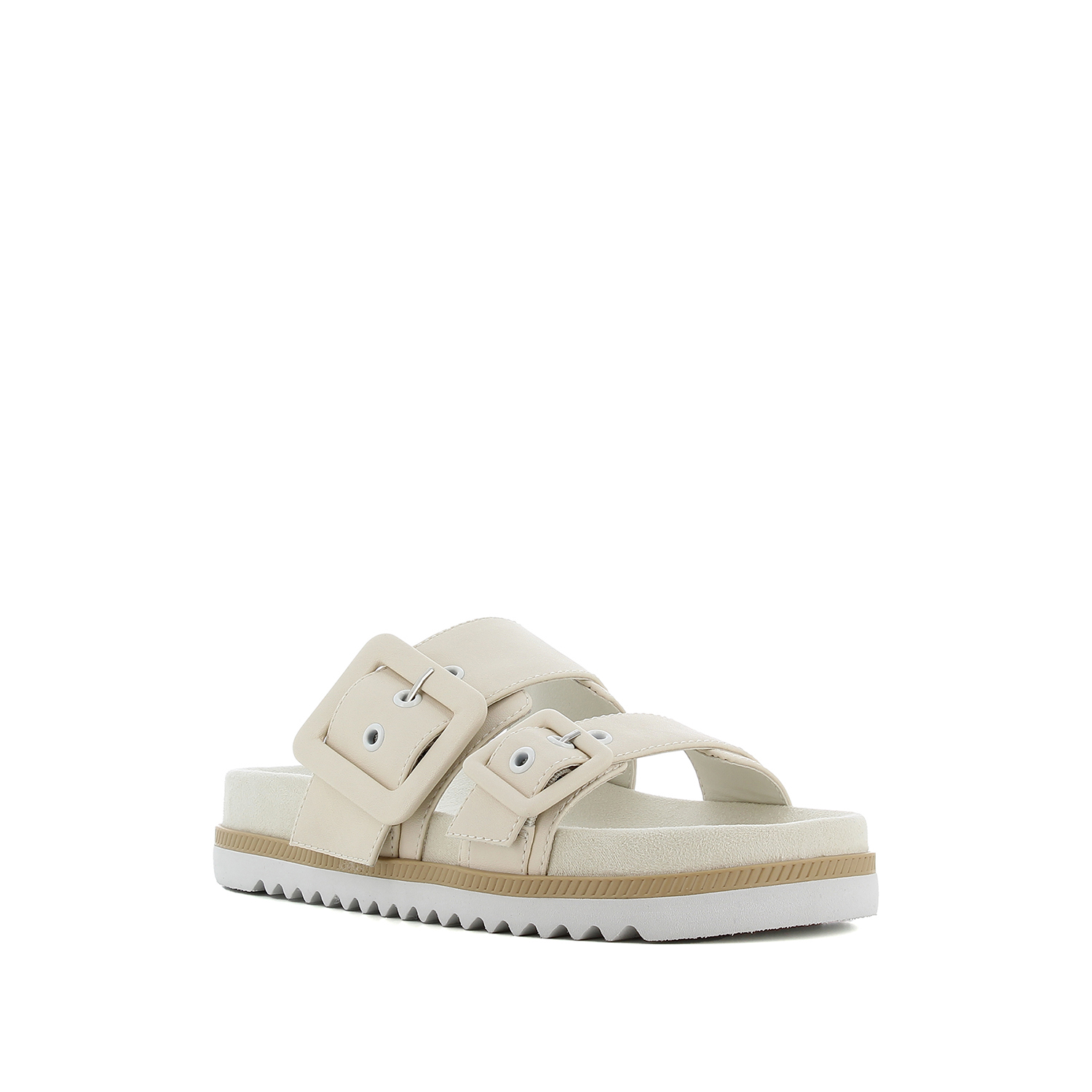Μπεζ footbed σανδάλι φωτογραφία