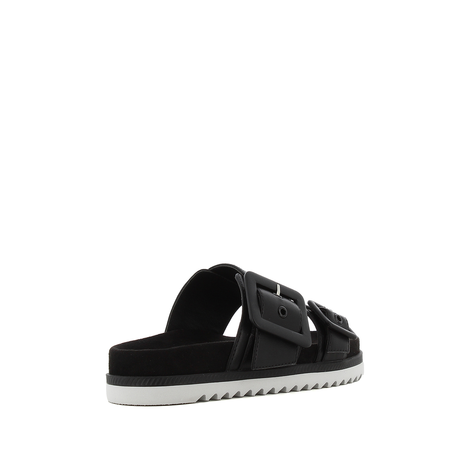 Μαύρο footbed σανδάλι φωτογραφία