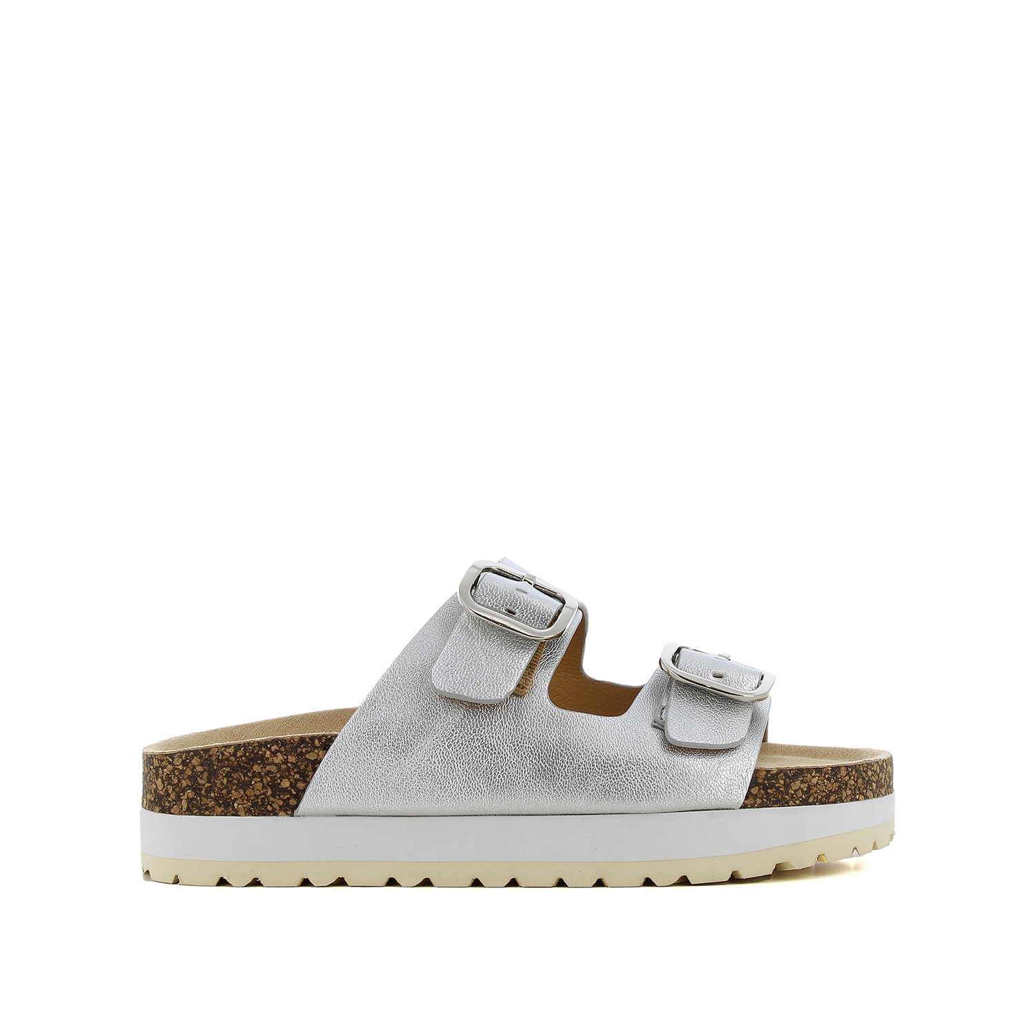 SJ Ασημί footbed σανδάλι