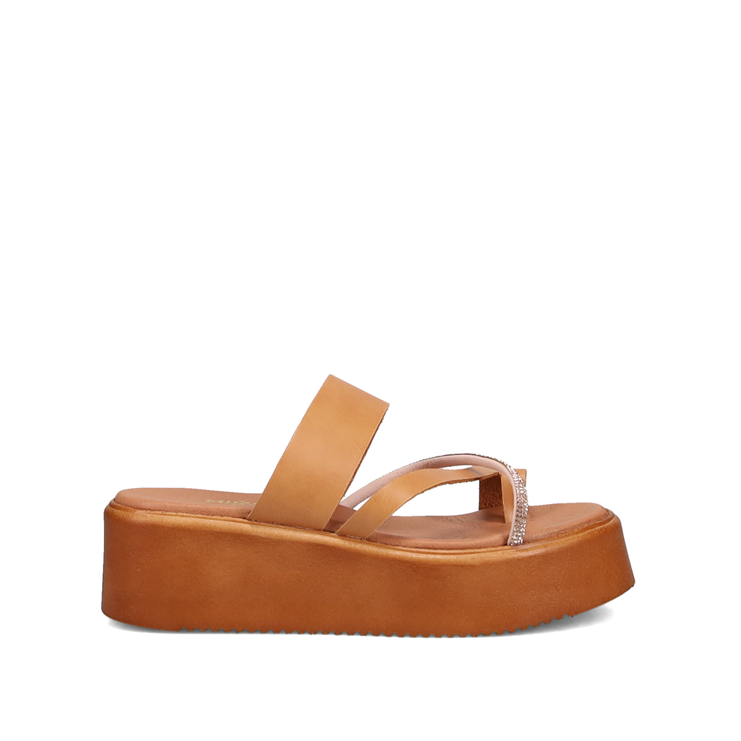 MIGATO Ταμπά δερμάτινο flatform σανδάλι