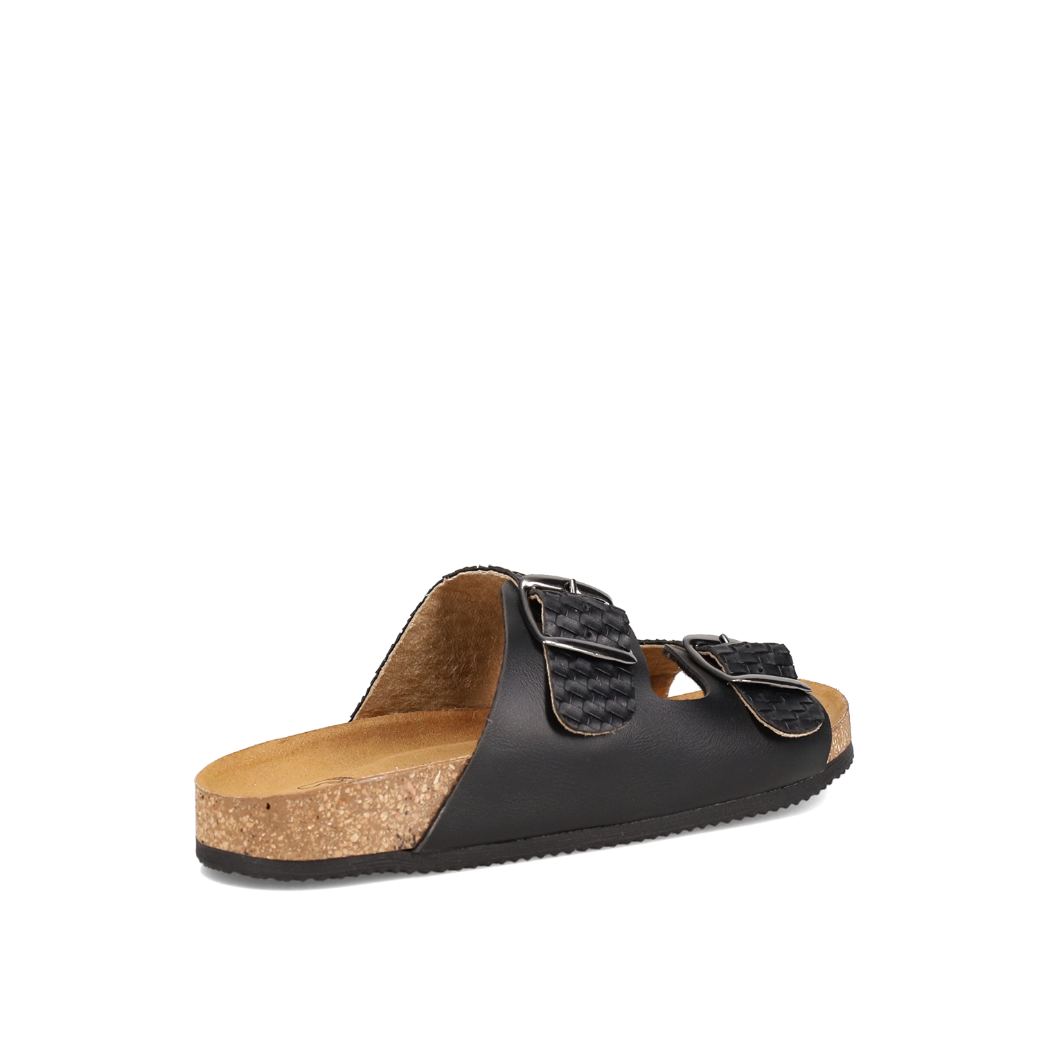 Μαύρο footbed σανδάλι φωτογραφία