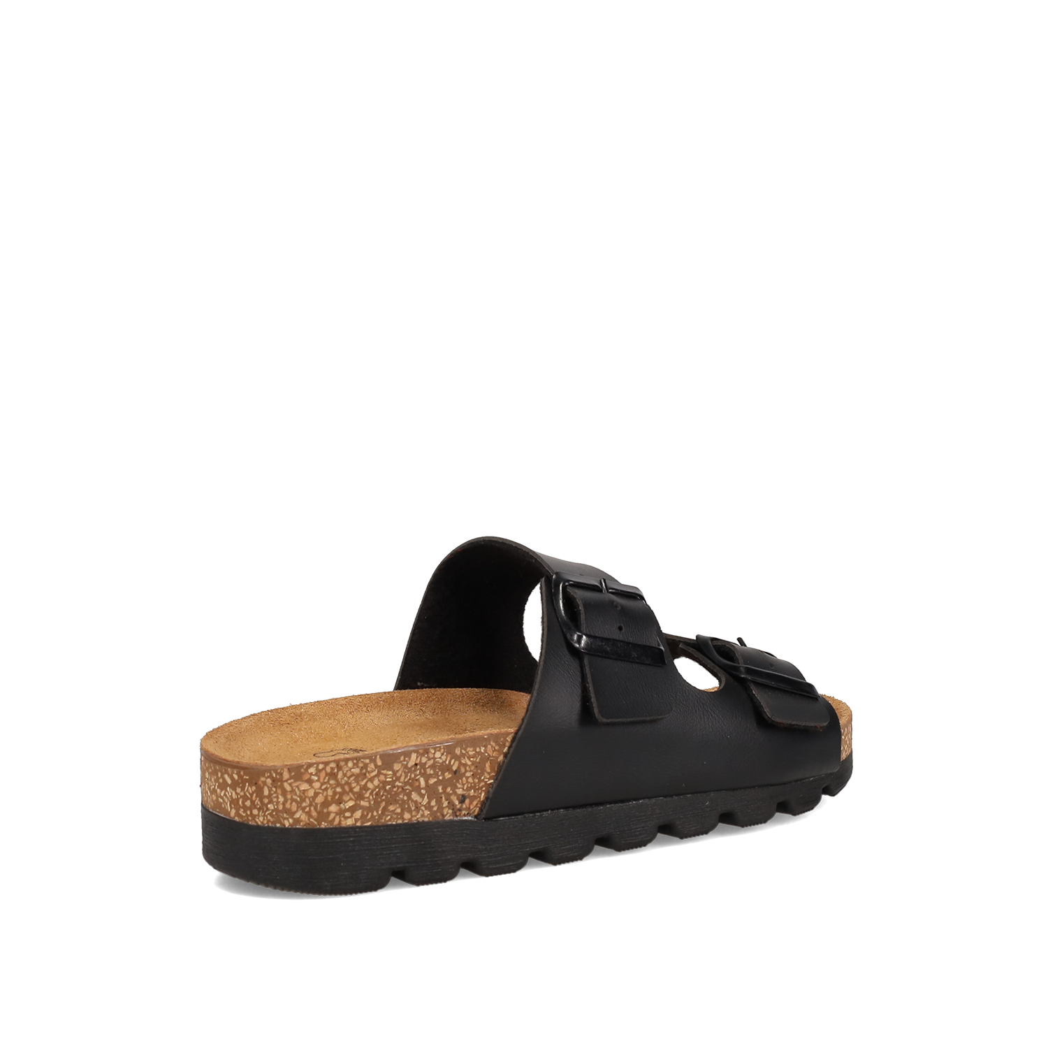 Μαύρο footbed σανδάλι φωτογραφία