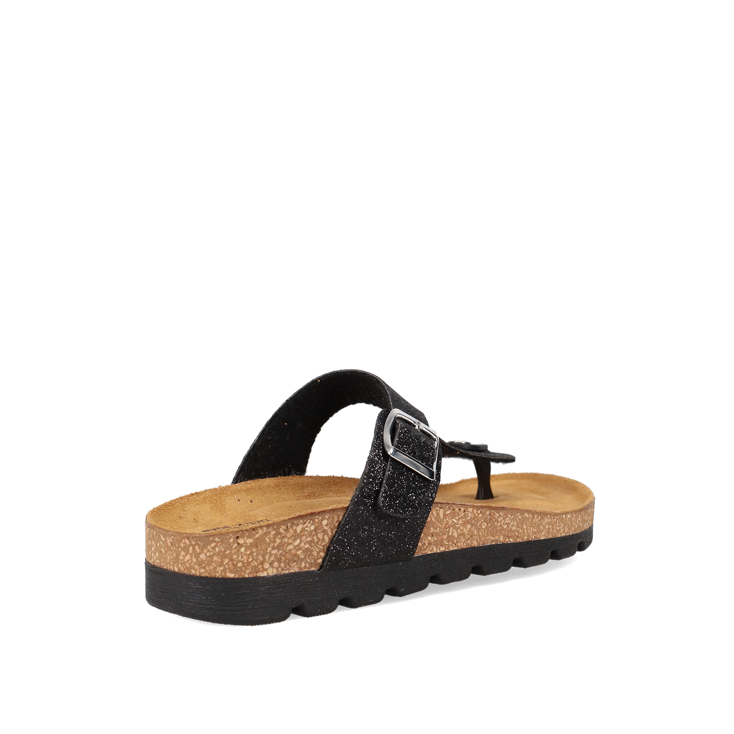 Μαύρο footbed σανδάλι φωτογραφία