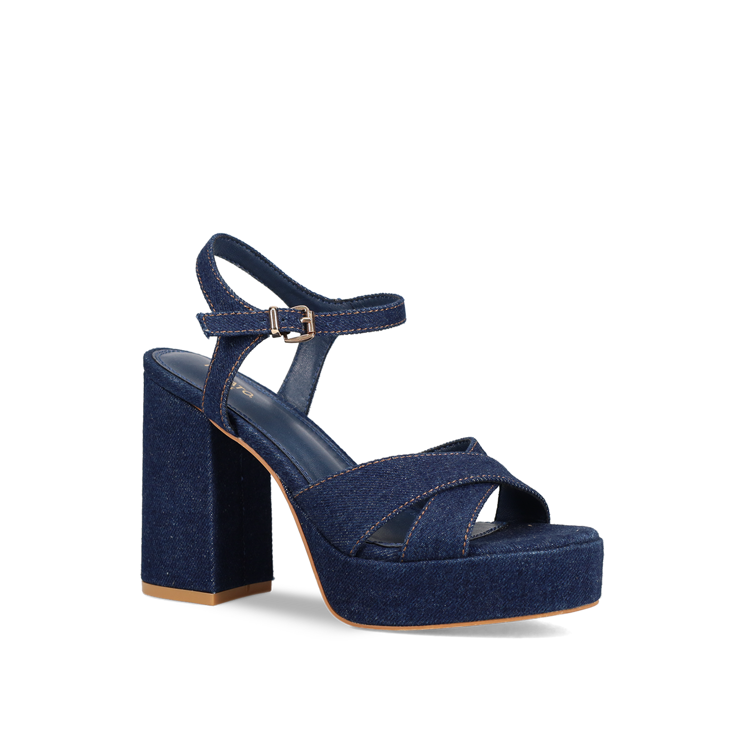 Μπλε denim πέδιλο