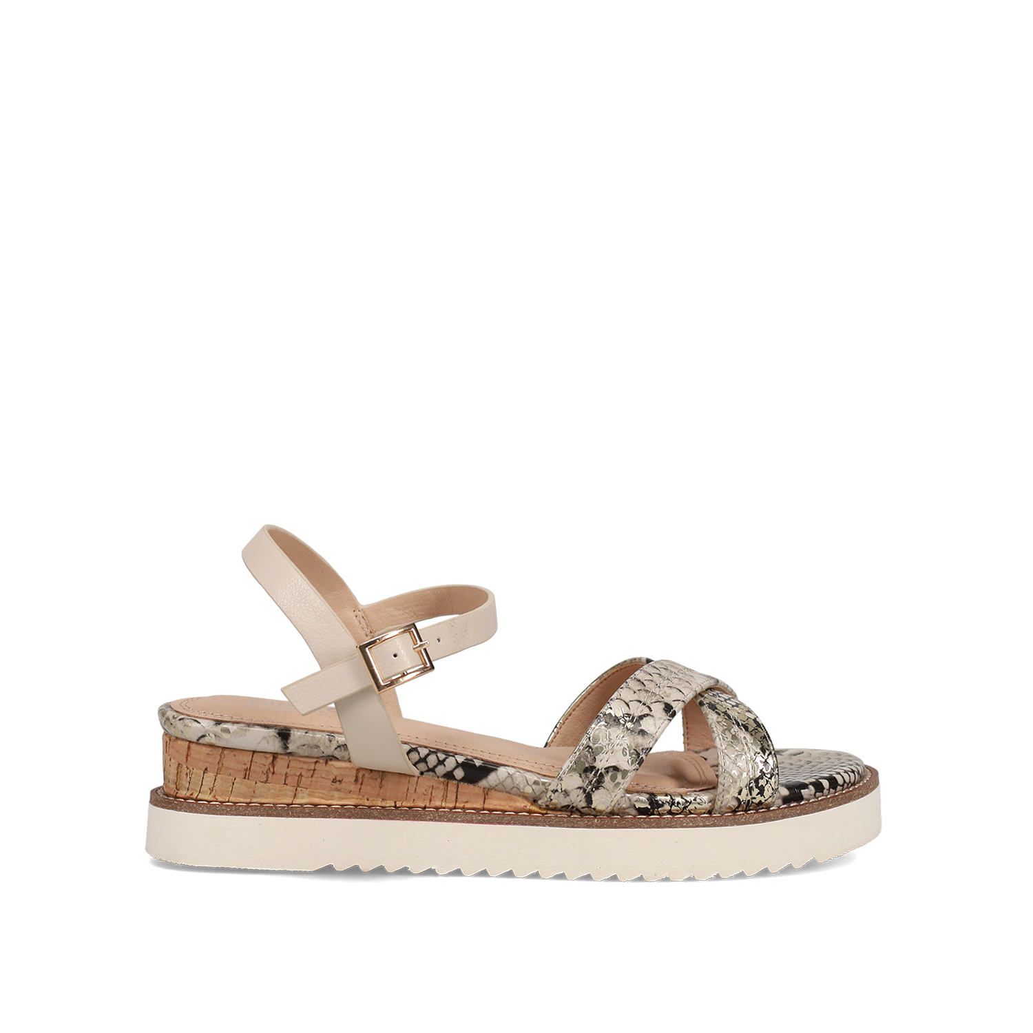 Μπεζ snakeskin σανδάλι