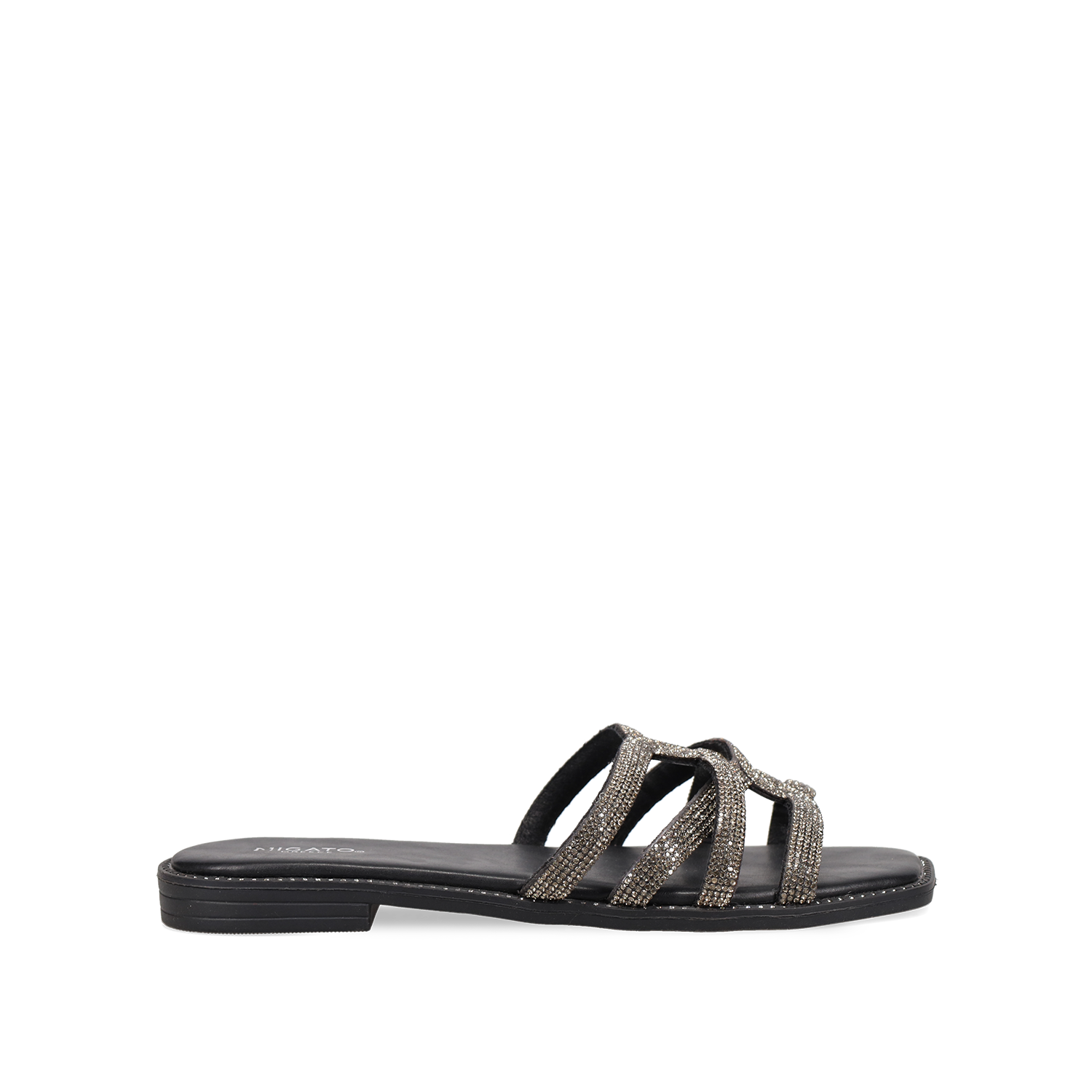 Μαύρο σανδάλι με στρας