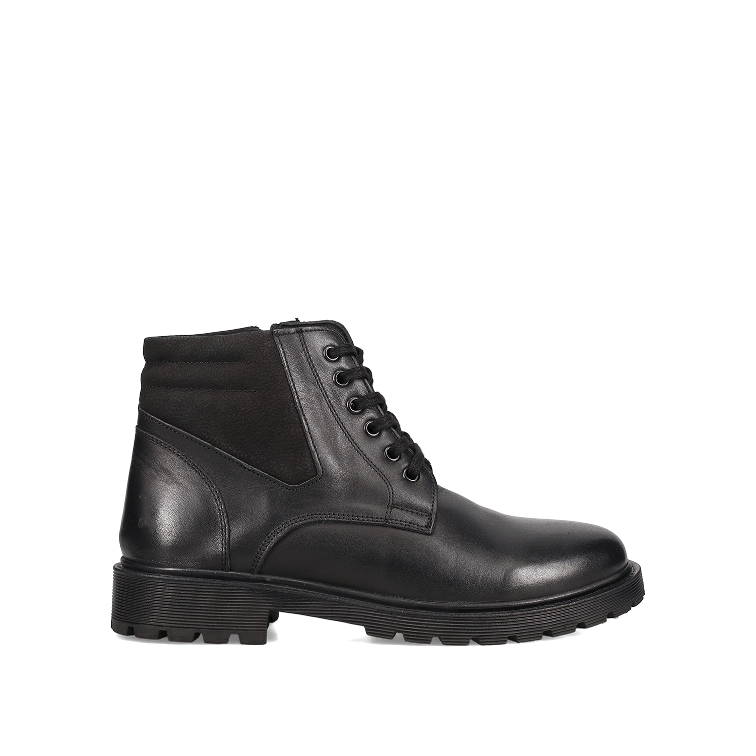 Μαύρο δερμάτινο ανδρικό μποτάκι