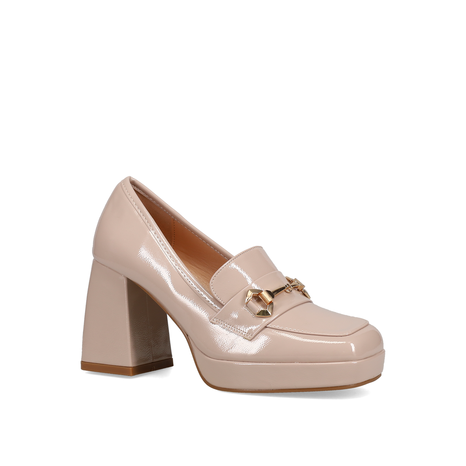 Μπεζ ψηλοτάκουνο loafer