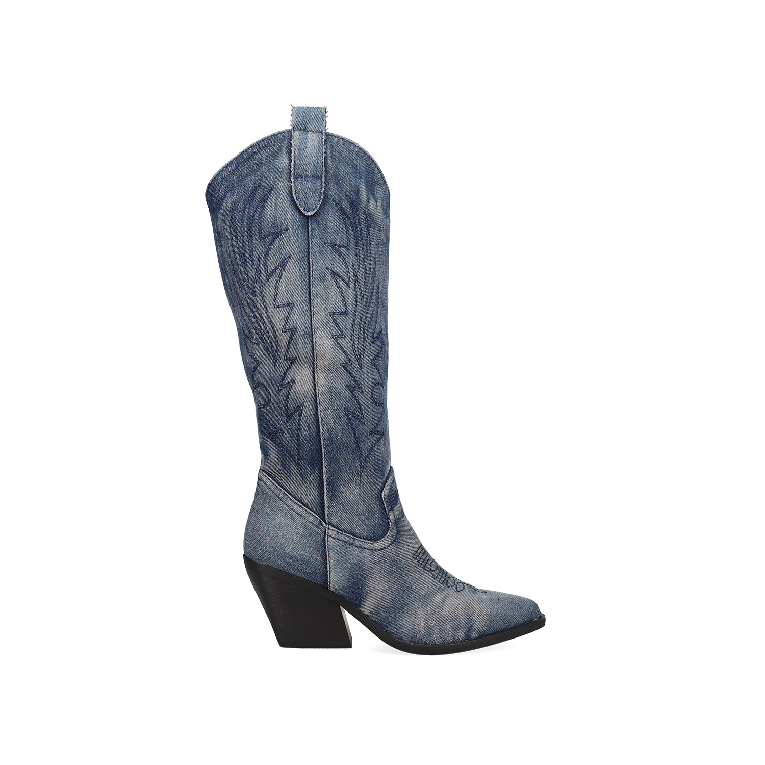 Μπλε denim western μπότα