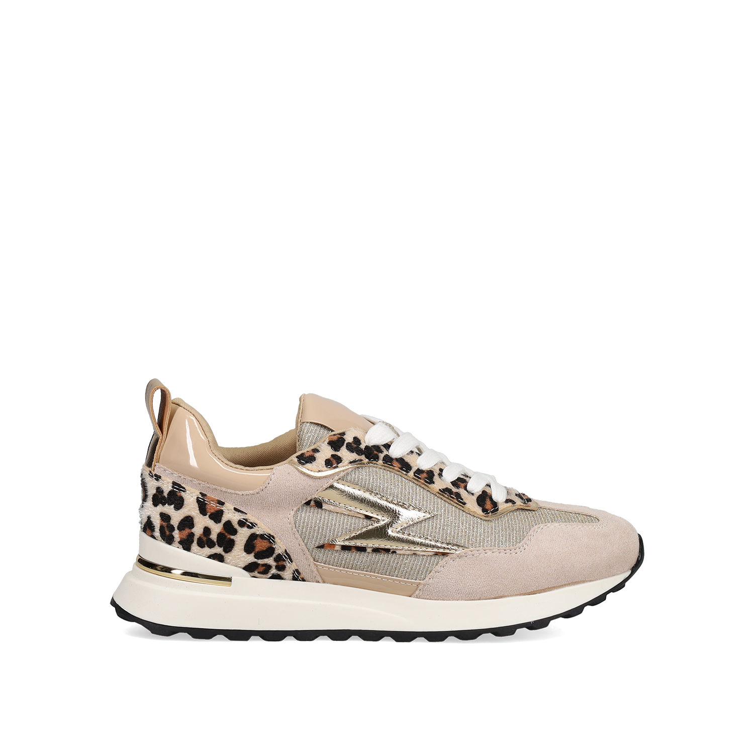 Μπεζ sneaker με λεοπάρ
