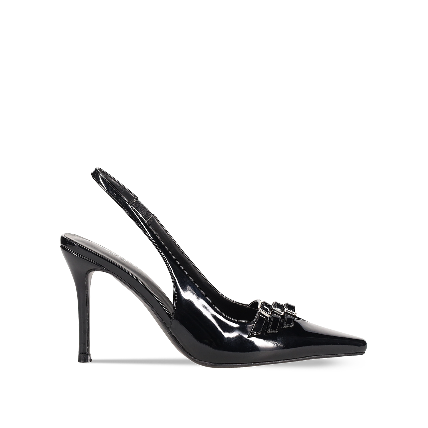 Μαύρη εξώφτερνη γόβα λουστρίνι