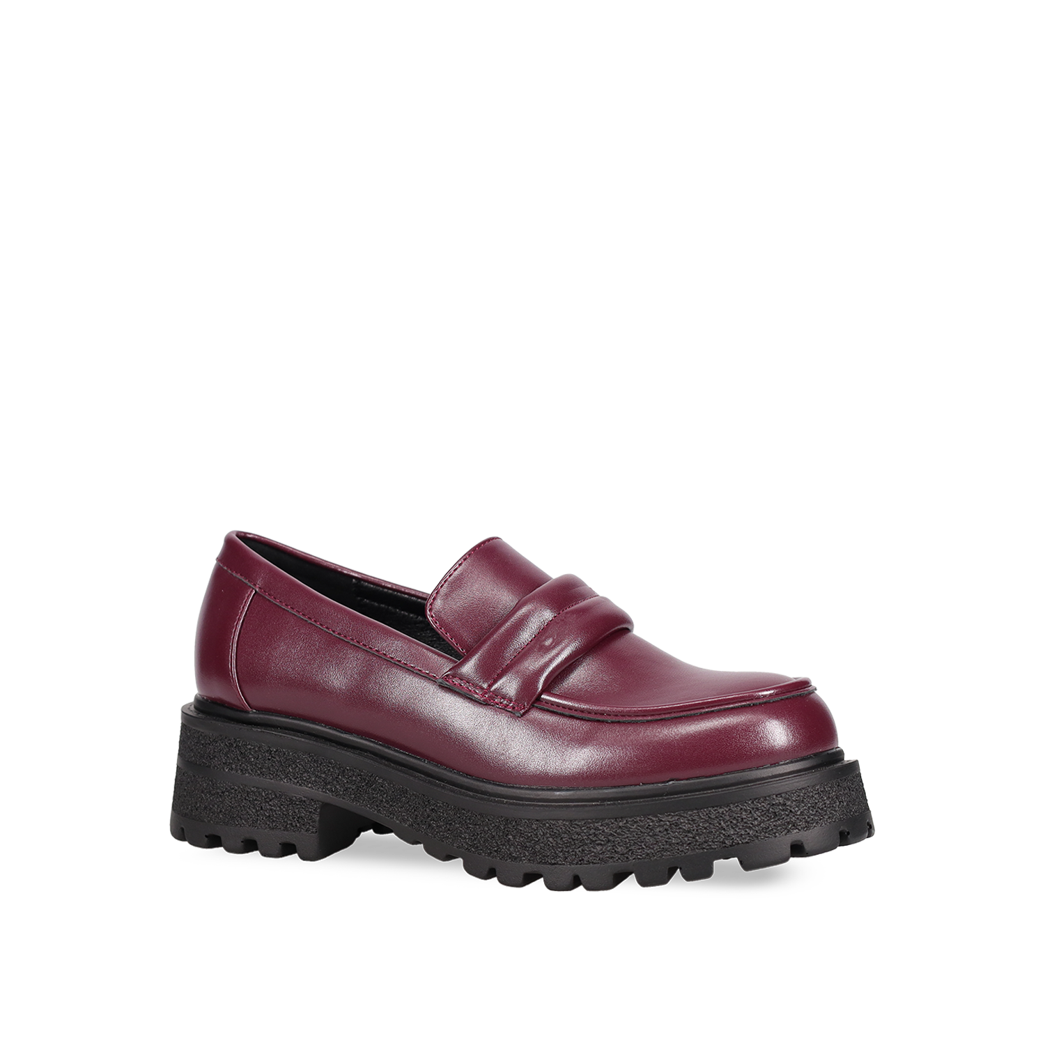 Μπορντώ chunky loafer φωτογραφία
