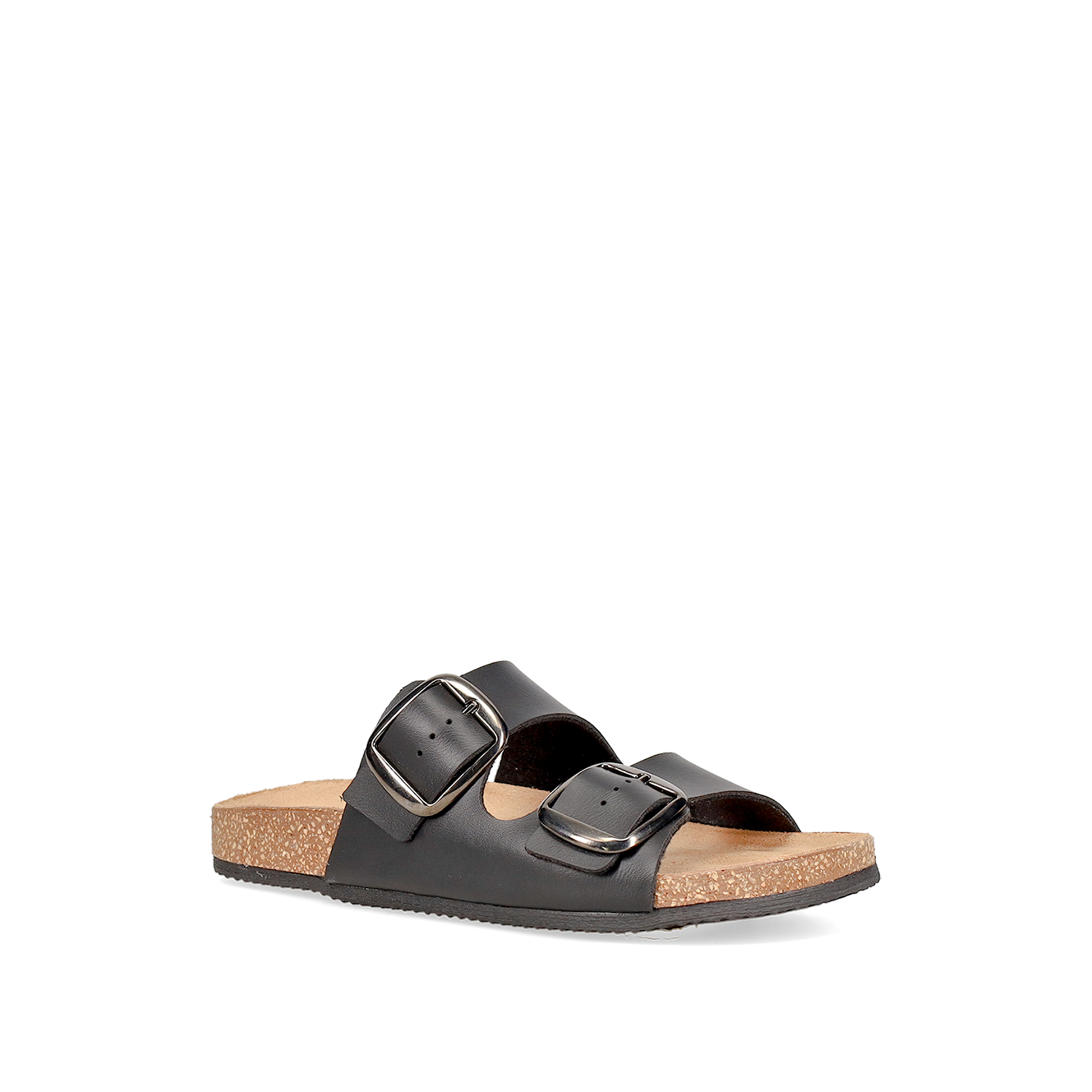 Μαύρο footbed σανδάλι φωτογραφία