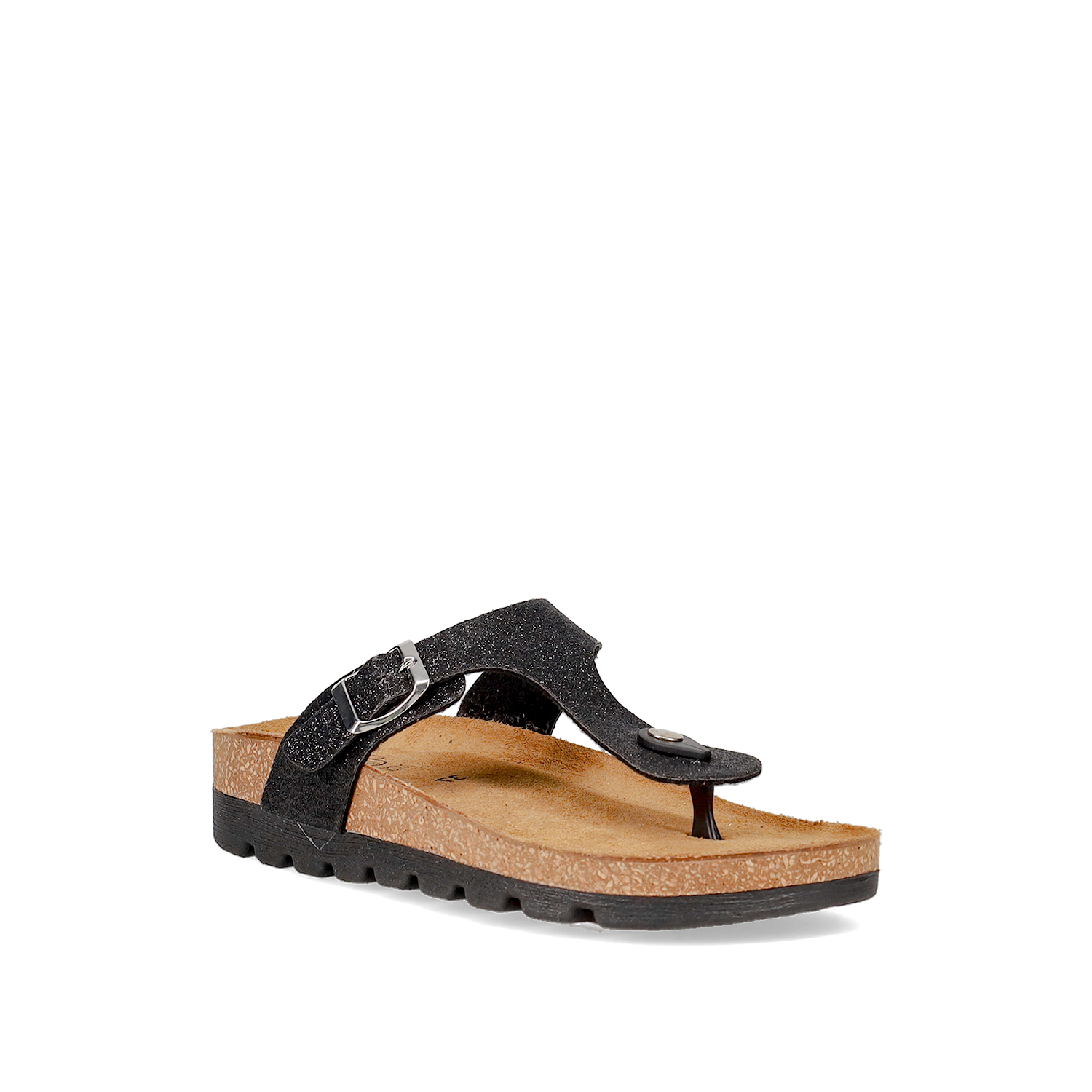 EASY WALK Μαύρο footbed σανδάλι - 2