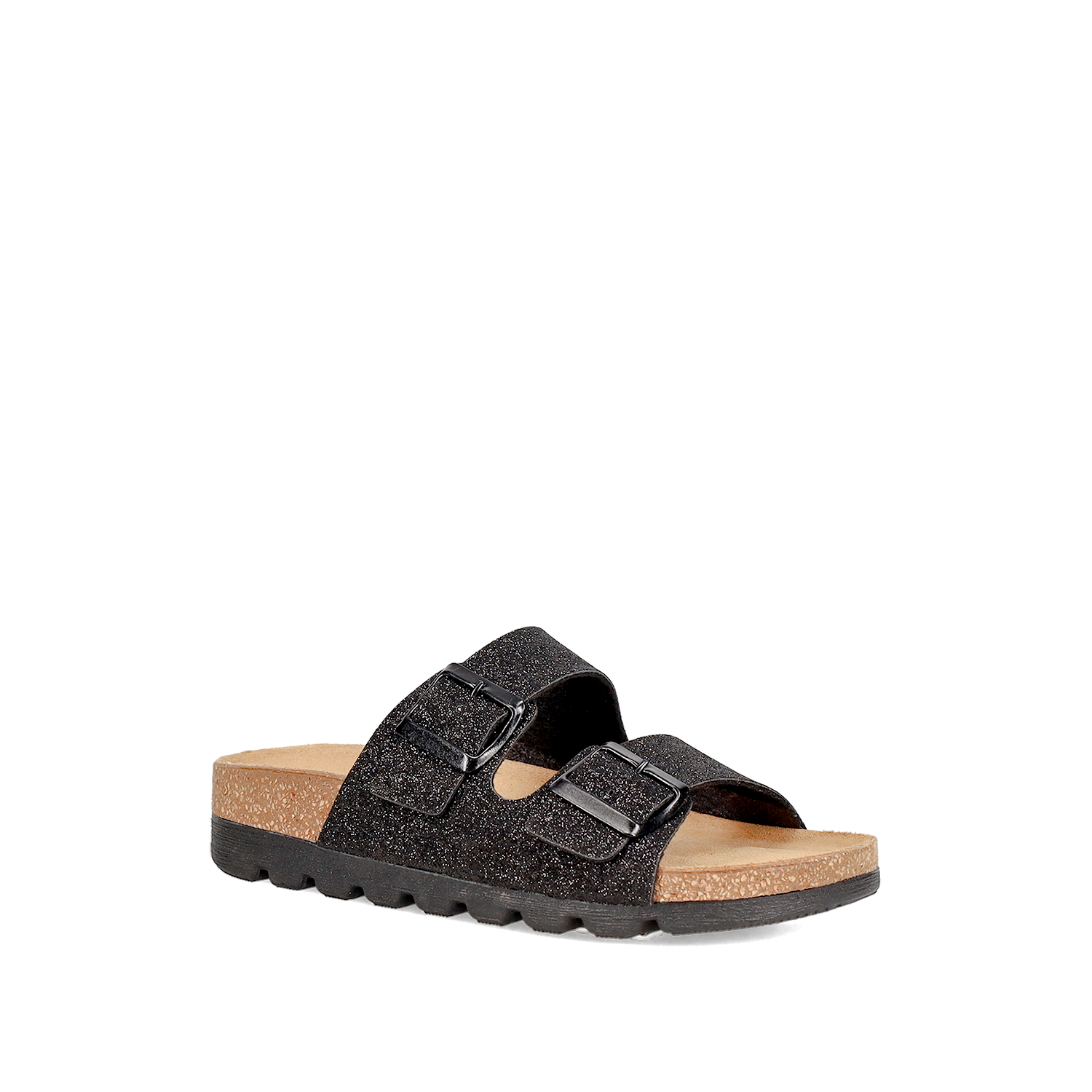 EASY WALK Μαύρο footbed σανδάλι - 2