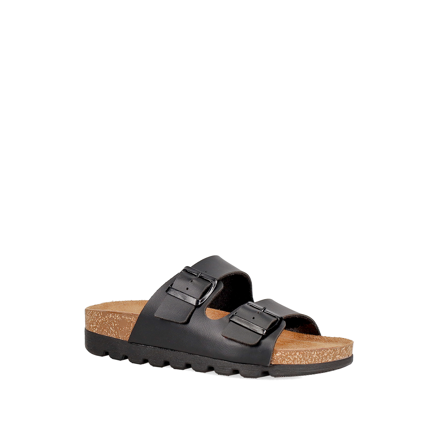 Μαύρο footbed σανδάλι φωτογραφία