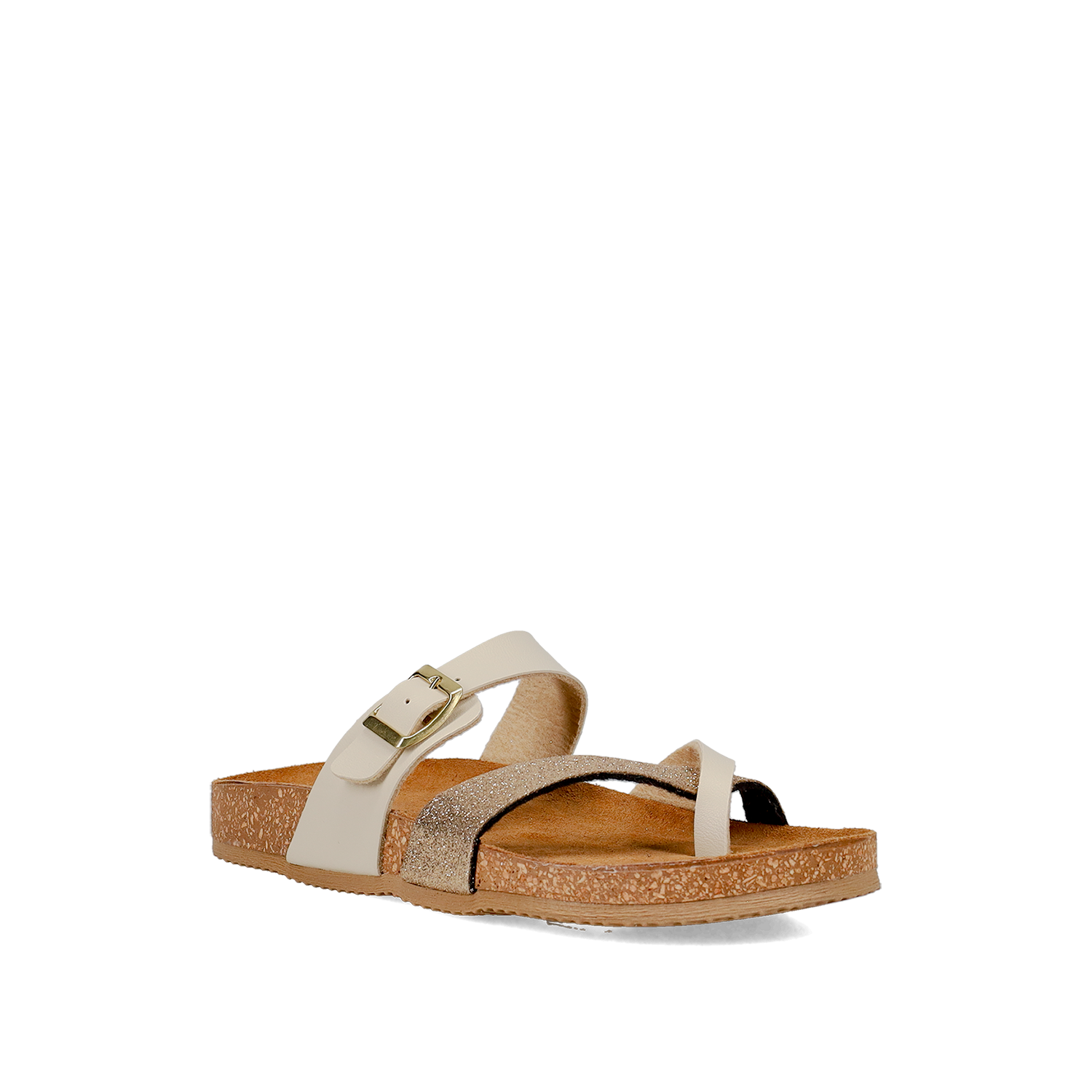 EASY WALK Μπεζ footbded σανδάλι - 2