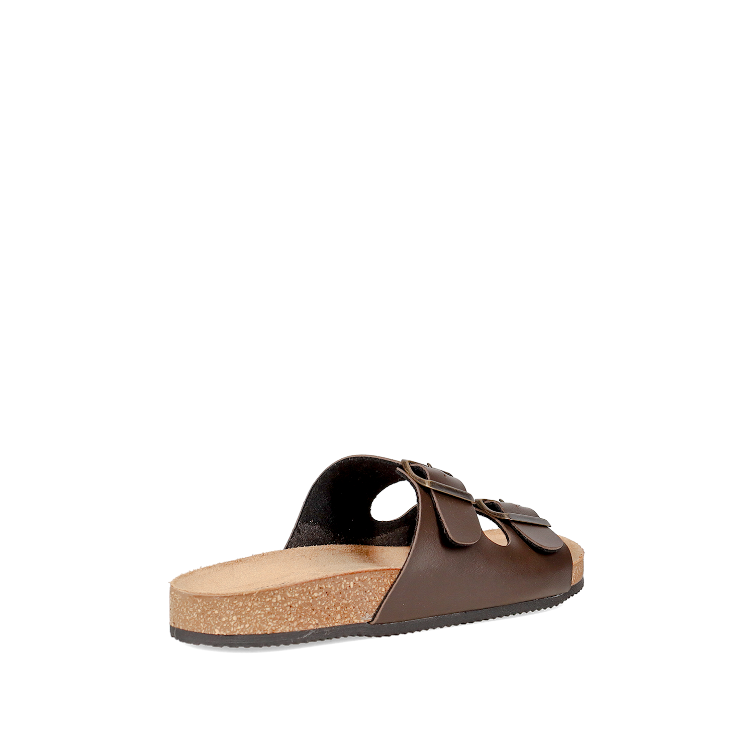 Καφέ ανδρικό footbed σανδάλι φωτογραφία