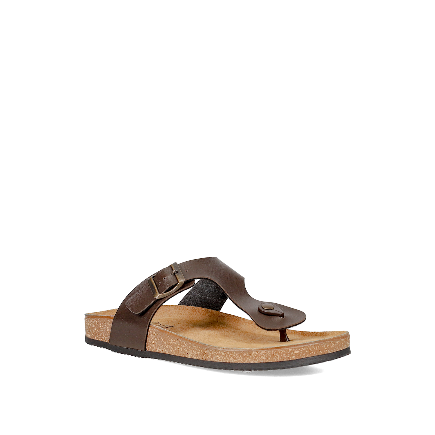 Καφέ ανδρικό footbed σανδάλι φωτογραφία