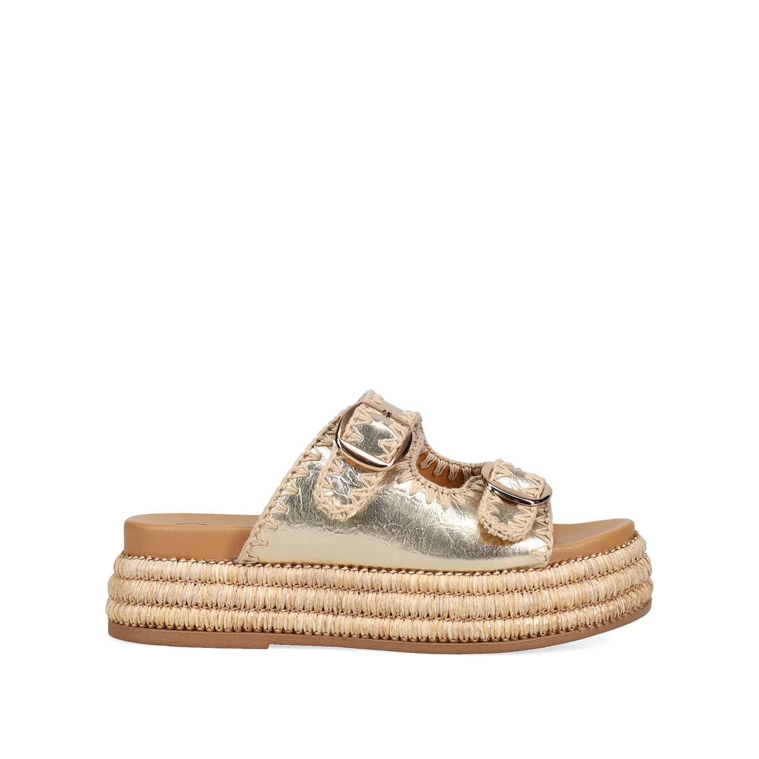 Χρυσό flatform σανδάλι