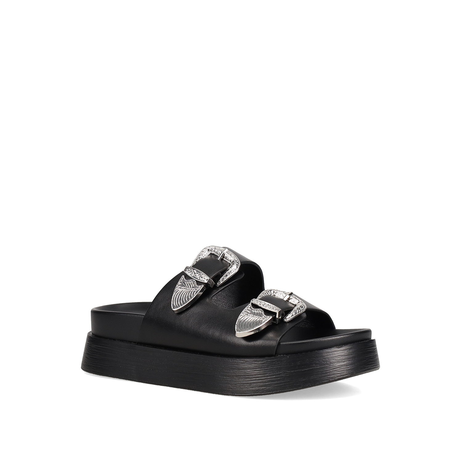  Μαύρο footbed σανδάλι - 2
