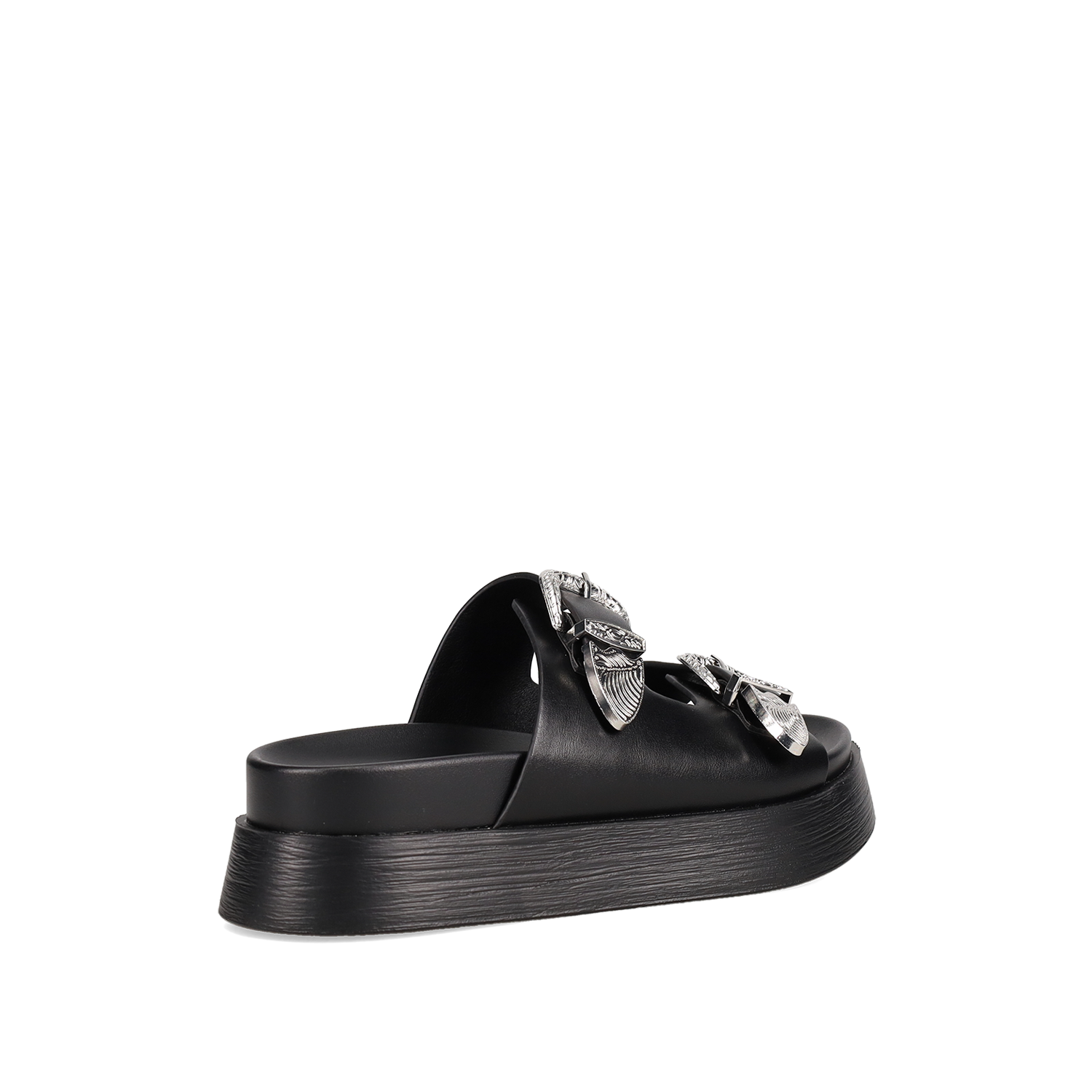 Μαύρο footbed σανδάλι - 3